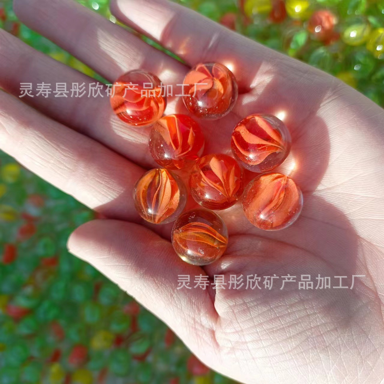 Supply glass marbles game machine dedicated glass beads 14mm16mm20mm25mm solid flower heart glass marbles