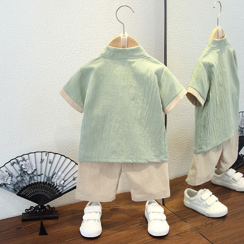 Boys' Hanfu Summer suit Thin Chinese Style Retro Style Children's Ming Style Baby Tang Suit Improved Guoxue Ancient Suit