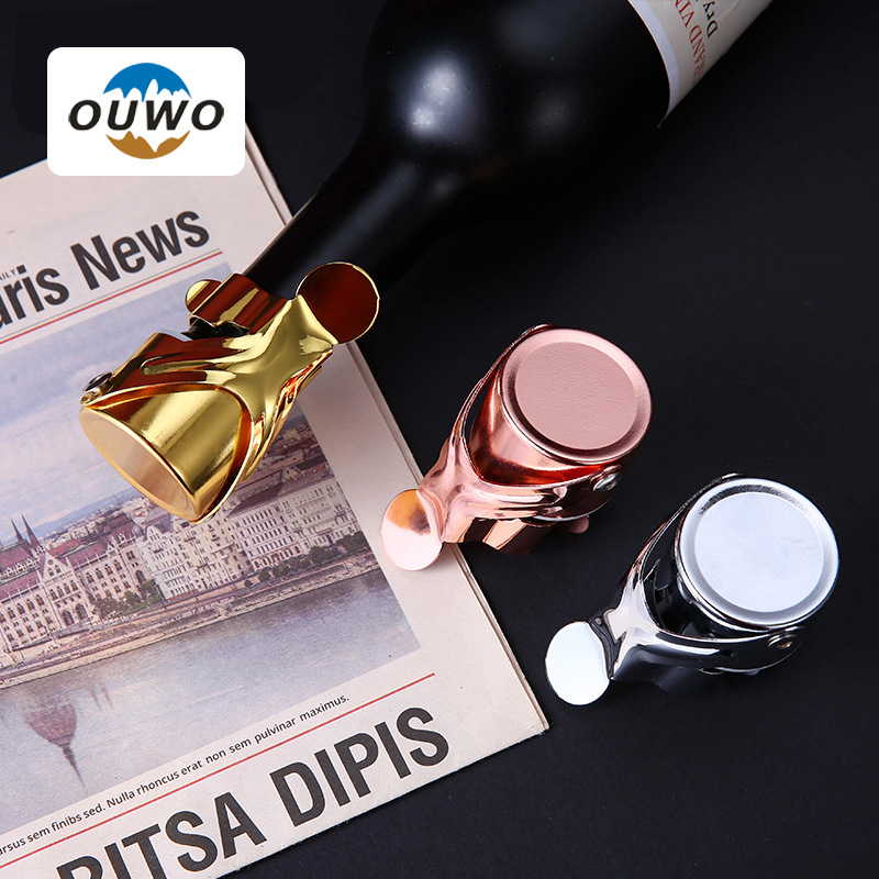 All-Metal Humanoid Wine Stopper Stainless Steel Red Wine Stopper Bottle Stopper Champagne Stopper Sealing Fresh-Keeping Stopper Golden Champagne Stopper