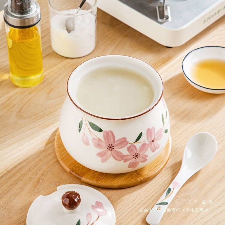 Household Lard Jar, High Temperature Resistant Oil Spicy Jar, Large Kitchen Meat Oil Jar, Chili Oil Ceramic Jar, Sugar and Salt Jar