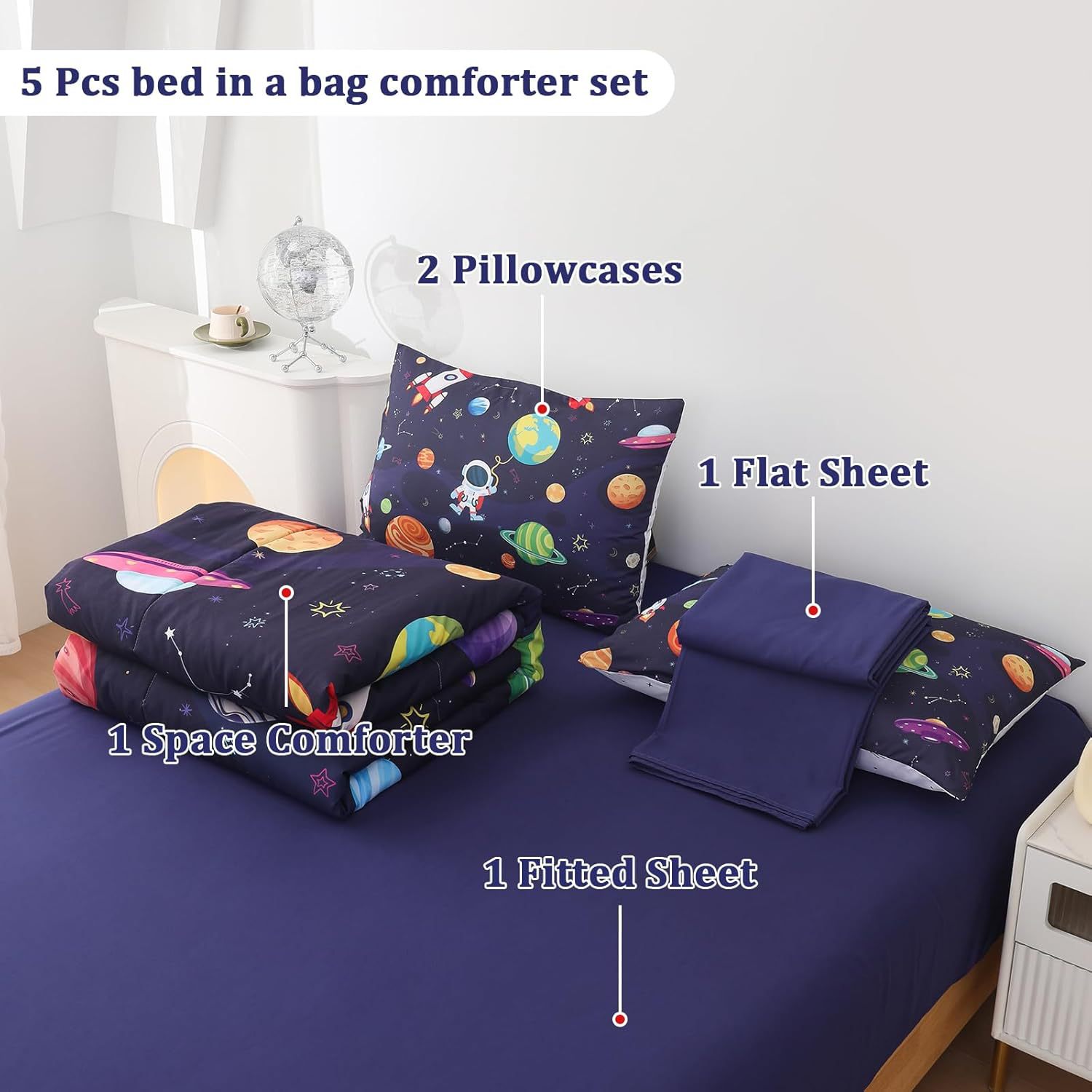 Customizable Cross-Border Youth Quilt Complete Set of School Bedding Quilt Pillowcase Bed Sheets Five-Piece Set