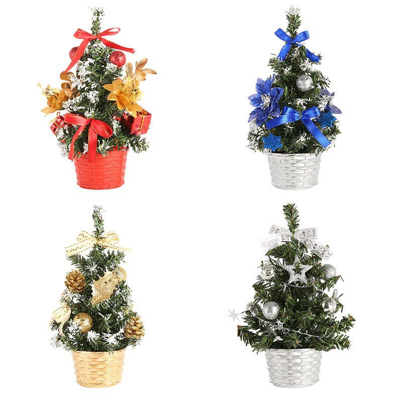 Christmas Tree Decoration Factory Direct Sales Mini Artificial Tree Mini Decorations Family Christmas Gifts 20cm
