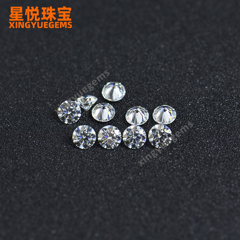 Round Eight Heart and Eight Arrows Mosan Bare Stone 0.7~2.9mm2~9 Points Jewelry Clock Matching Stone Moissanite Stone