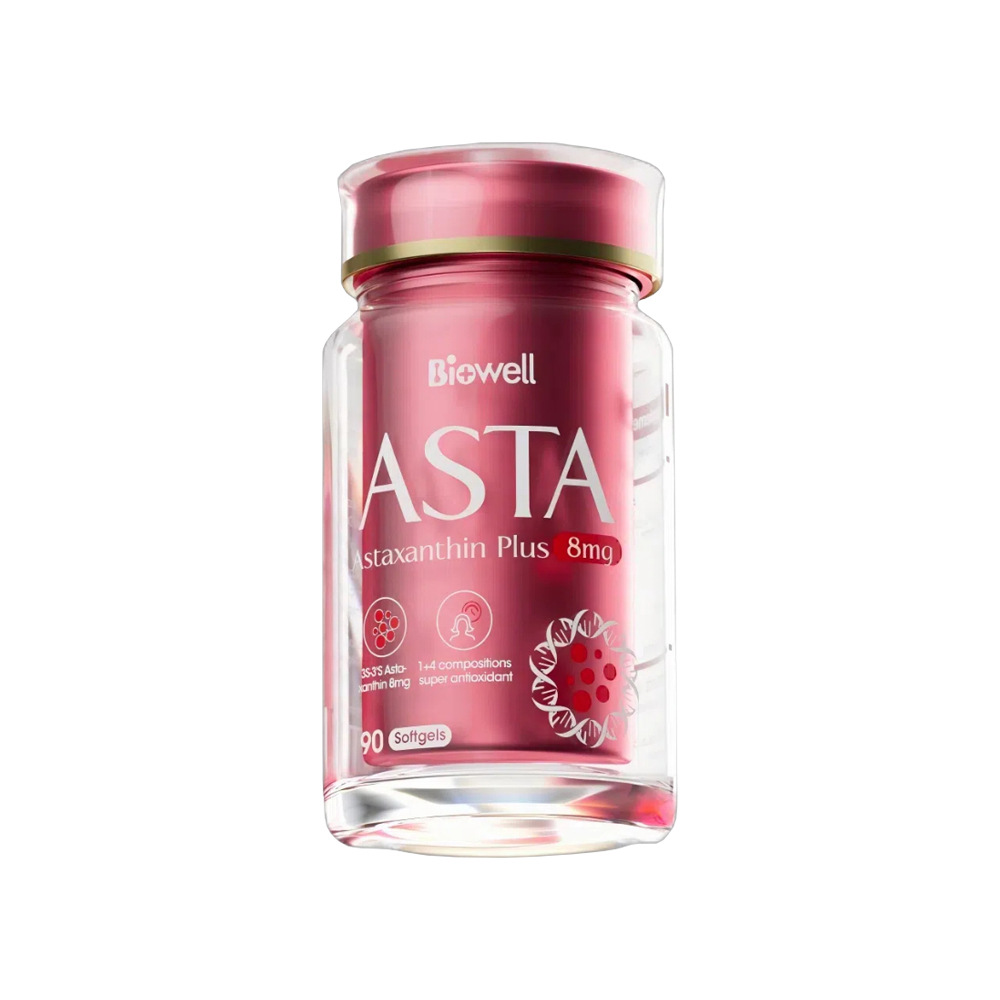 Капсулы Biowell Yuanqi Beauty с астаксантином, оральные, антижелтение, осветление, антиоксидант, отбеливание и против потемнения Haematococcus pluvialis