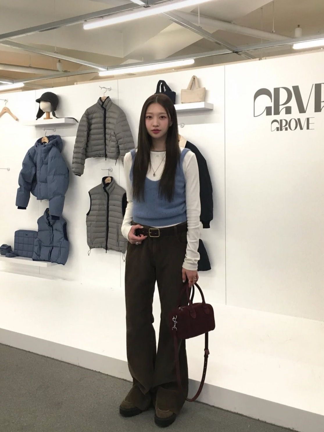 In Stock 2025 Winter New Qd Grove Versatile Color-Blocking Basic Fake Two-Piece Label Regular Shoulder Long-Sleeve T-Shirt