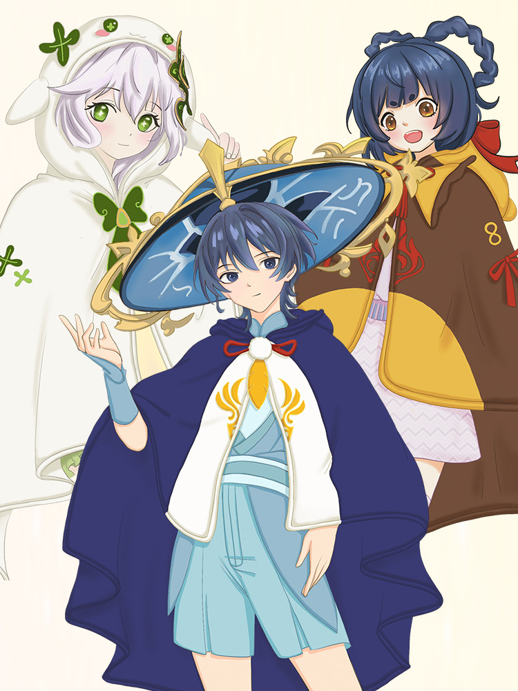 Two-Dimensional Peripheral Genshin Impact Anime Cartoon Cos Clothing Outwear Cloak Shoulder Cloak Plush Air-Conditioning Blanket Autum