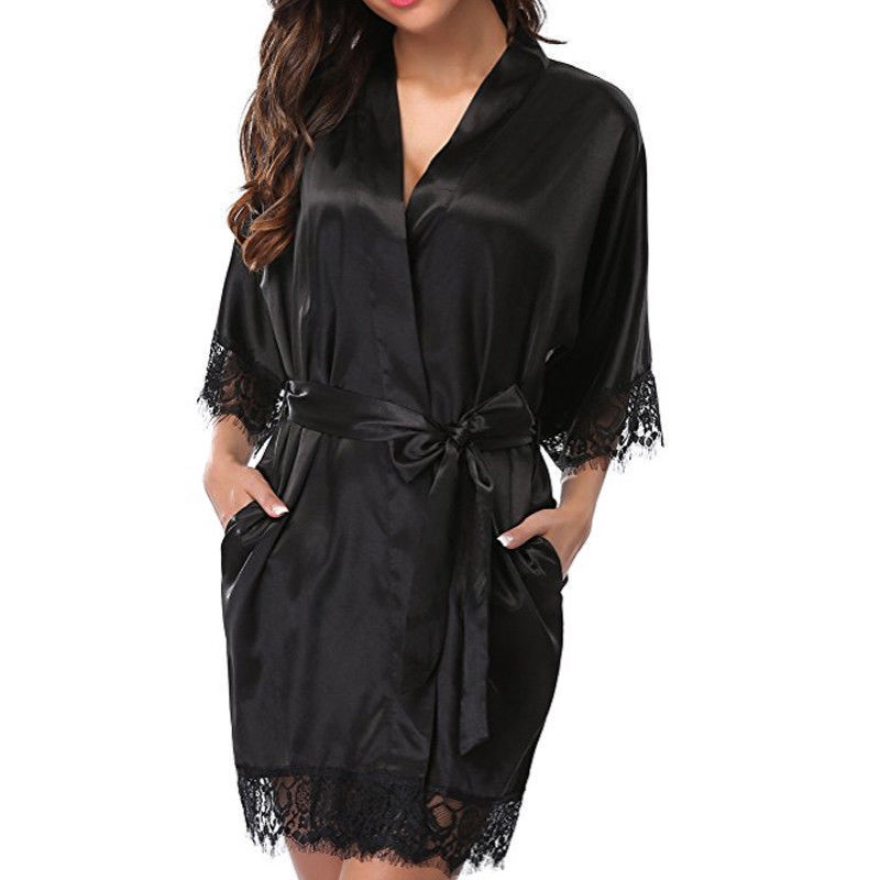 European and American Large Size Nightgown, Sexy Temptation Intimates, Export Style Sexy Bathrobe, Sexy Ice Silk Pajamas 3025
