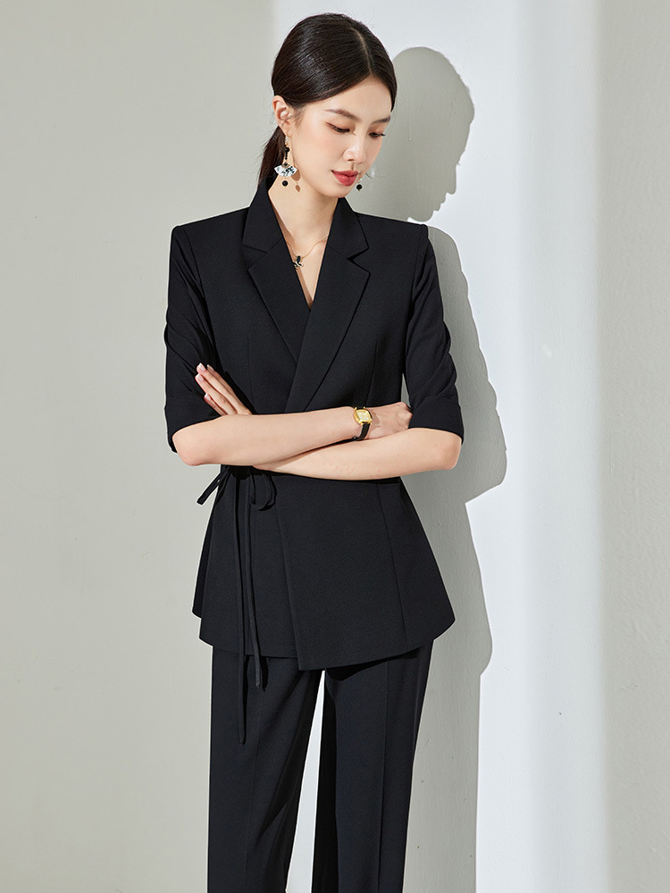 2797 plus size Women's Light Luxury Elegant Royal Sister Light Mature Style Slimming Suit suit chubby girl Micro-flared Pants Two-piece Set