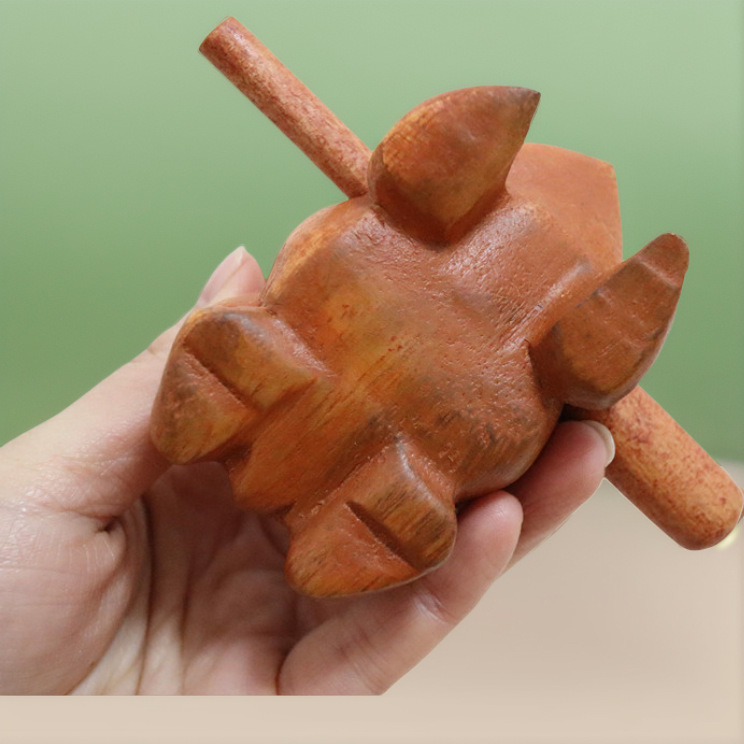 Thailand Frog Wood Carving Ornaments Hand Carved Toad Wood Fish Creative Sound Toy Solid Wood Toad Wood Frog Craft