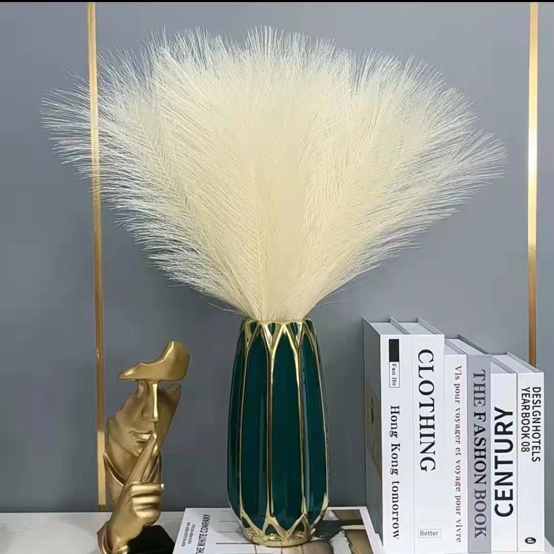 Cross-border Amazon simulation reed pampas grass home wedding decoration floor simulation green plant a fork reed wholesale