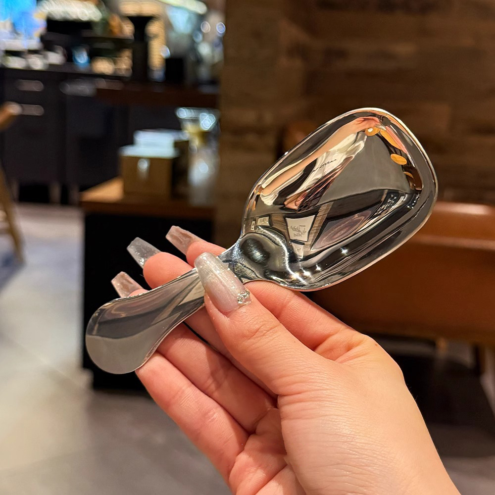 Stainless Steel Thickened Tea Spoon, Teaspoon for Scooping Tea, Short-Handle Coffee Spoon, Household Small Spoon, Dessert Scoop, Rice Spoon