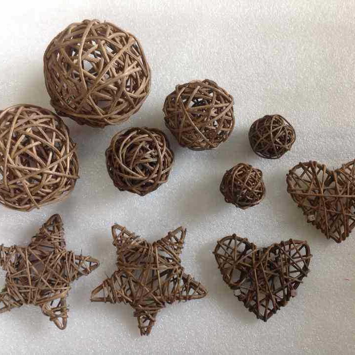 Rattan ball. Five-pointed star. Love. Rattan crafts aromatherapy rattan ball 3cm Parrot bird toy bite