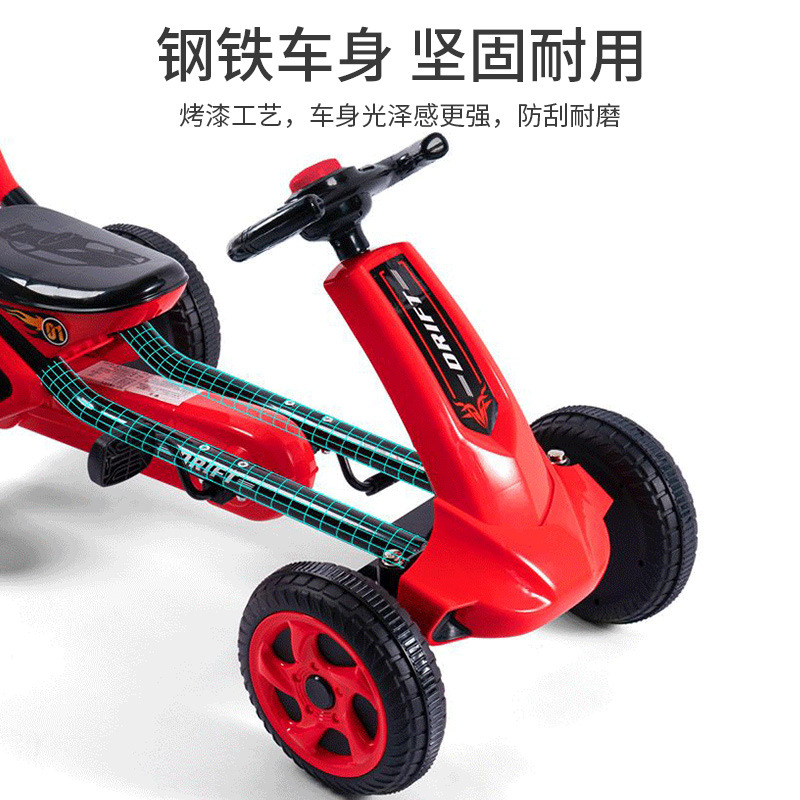 Helian Kidsren's Four-Wheel Go-Kart Baby Pedal Exercise Bike Kidsren Can Sit Four-Wheel Atv Pedal Bicycle