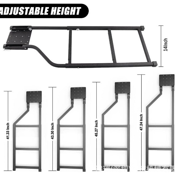 Car Modification Self-Drilling Hexagonal Screw Foldable Telescopic Pickup Truck Universal Folding Telescopic Adjustable Tail Ladder
