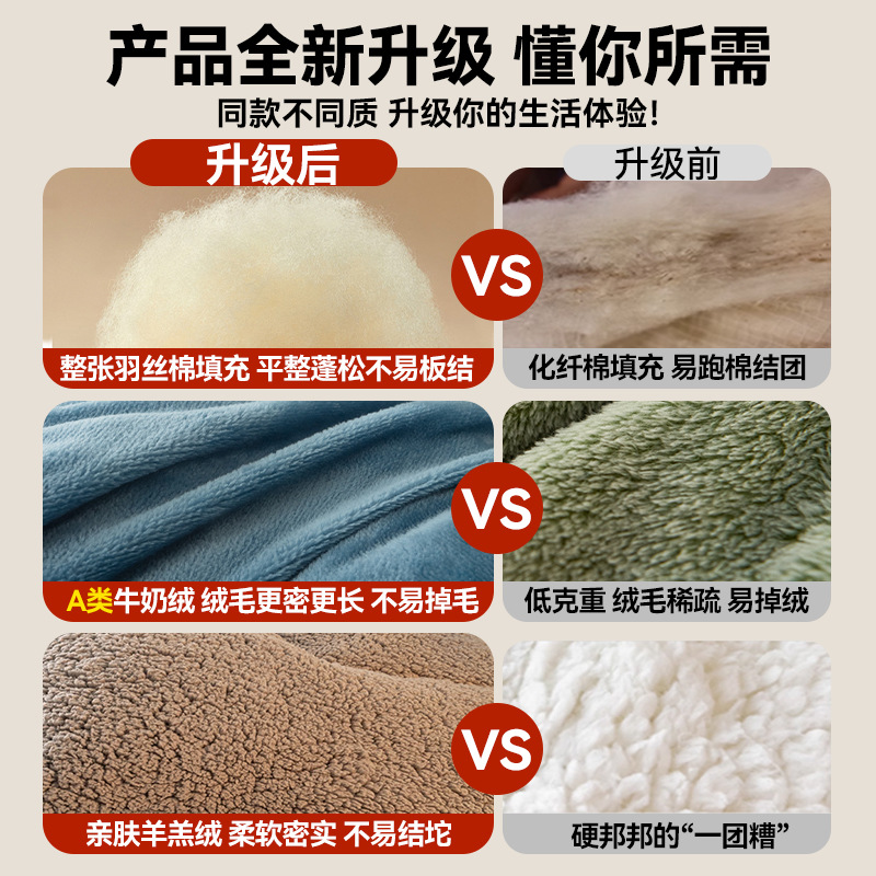 Winter Lamb Velvet Quilt Student Dormitory Thickeneded and Warm 2025 New Four-Season Universal Double-Sided Velvet Winter Quilt Core