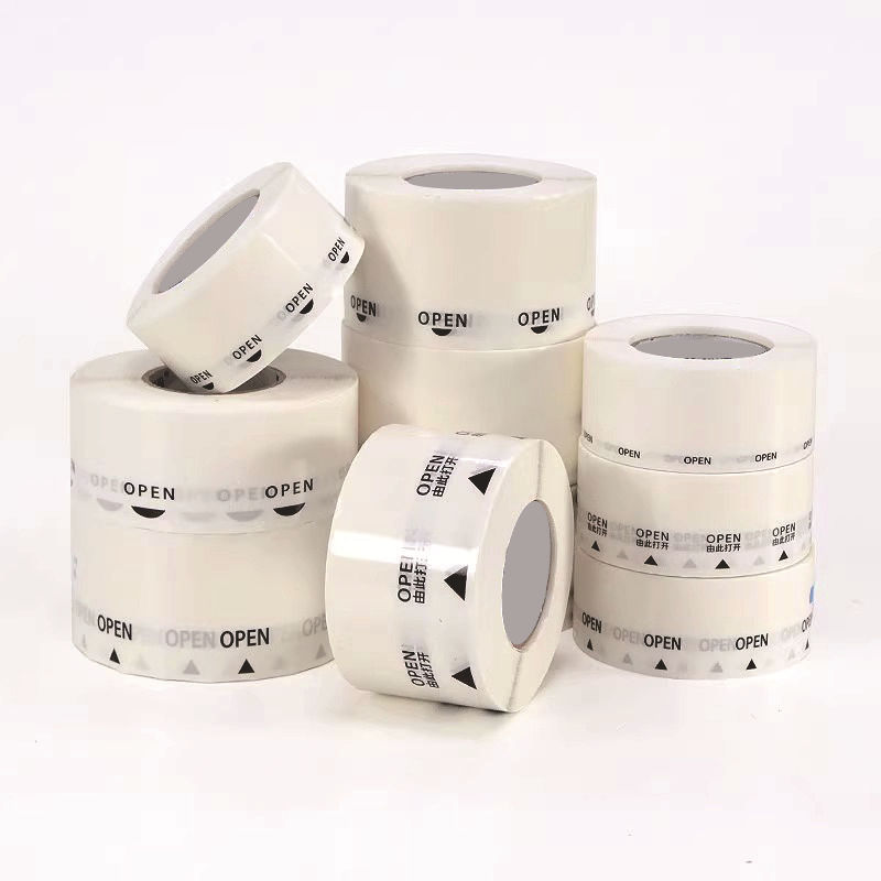 Factory in stock transparent sealing stickers tail interval no glue easy tear stickers all kinds of labels wholesale
