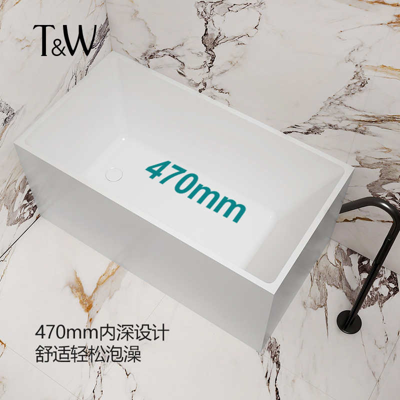 Acrylic Bathtub for Small Apartments Japanese Style Deep Foam Square Independent Small Mini Hotel B&B Factory Direct Sales