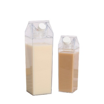 Square Milk Cup Rotatable Sealed Fresh Milk Storage Bottle Subnet Red Explosions Fruit Juice Beverage Bottled