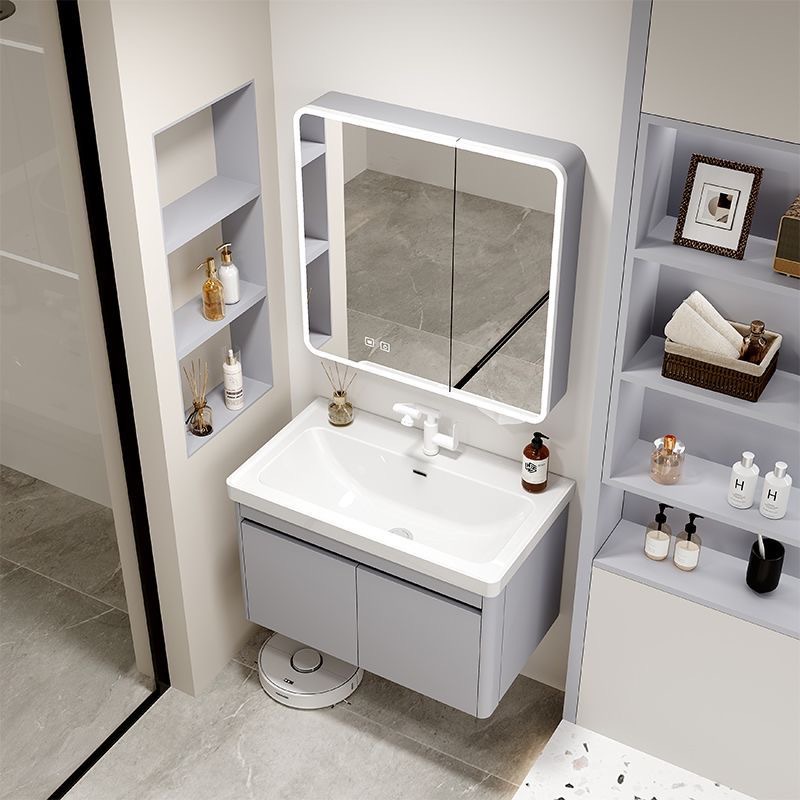 Deepened Ceramic Integrated Basin Honeycomb Aluminum Bathroom Cabinet Combination Bathroom Washbasin Waterproof and Moisture-Proof Bathroom Cabinet