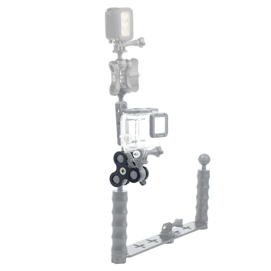 Feichao Diving Photography Ball Head Clip Suitable for Insta360 X5 Three-Hole Butterfly Clip Light Arm 1.0inch Connector