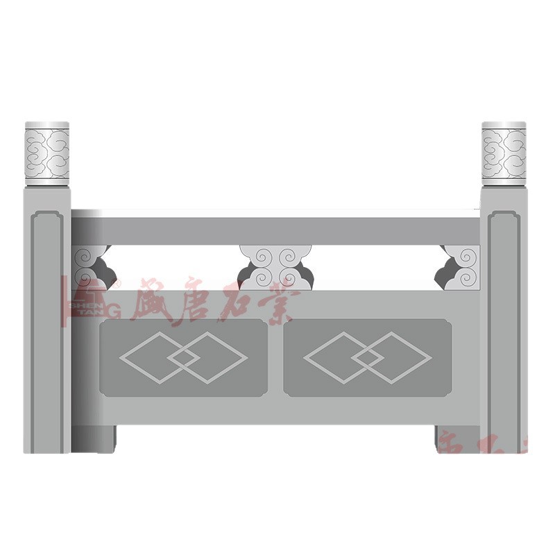 Granite Stone Guardrails Customized Natural Stone Dam Stone Carving Balustrades Processing Pond Granite Railings Handmade