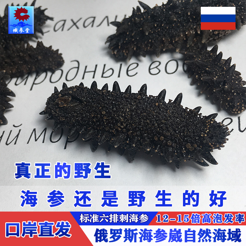 Russian wild light dry sea cucumber dry goods 50g two red six rows of sea cucumber 80% dry raw goods non-instant liaoshen