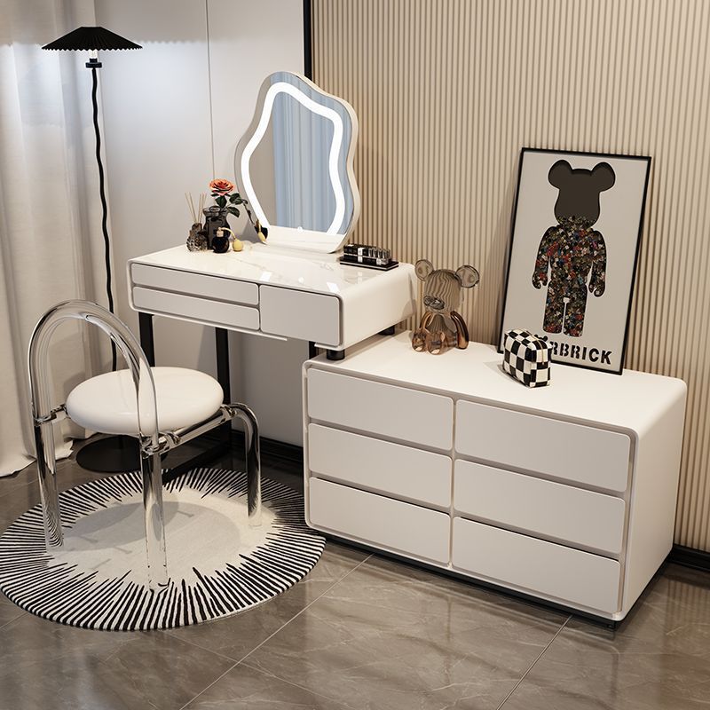 Solid Wood Slate Cream Style Dressing Table All Solid Wood Modern Simple Dressing Table Storage Cabinet Table Bedroom Dressing Table