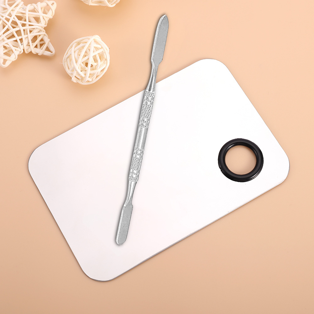 Square Stainless Steel Palette Patch suit Blending Foundation Beauty Toner Tool