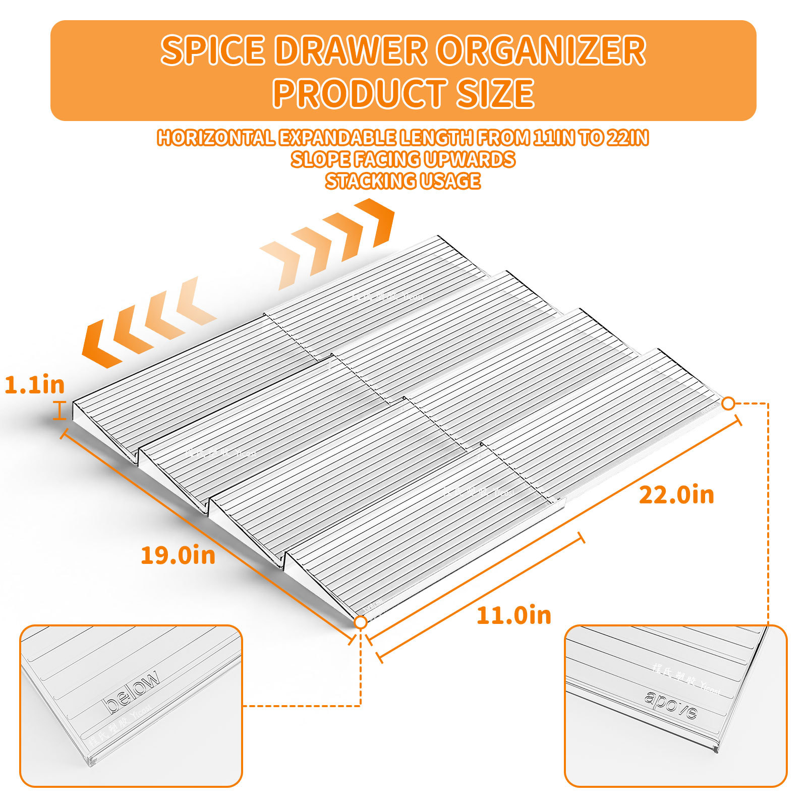 Cross-border Amazon Multi-layer Condiment Storage Rack Stepped Spice Bottle Display Rack Transparent Adjustable Storage Rack