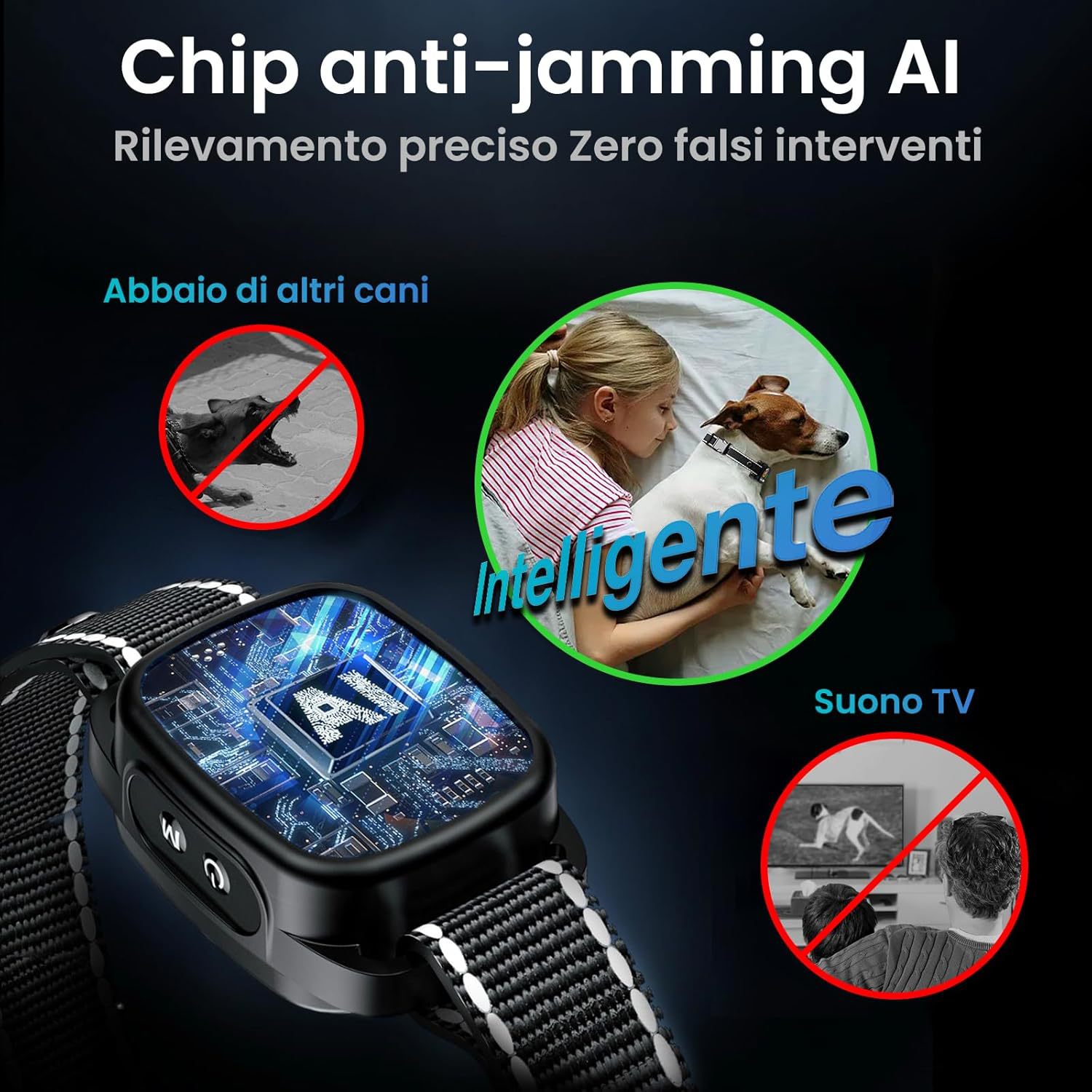 Pb45 Cross-Border Bark Stopper, Anti-Barking Automatic Dog Training Device, Vibrating Collar, Pet Training Supplies, Smart Color Screen Model