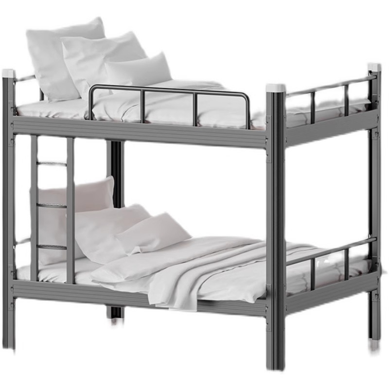 Upper and lower bunk iron bed student dormitory staff site double high and low shelf double bedroom apartment single iron bed