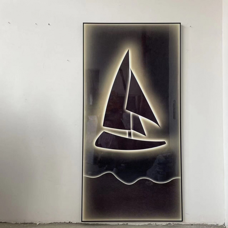 Декоративная живопись для парусного спорта, большая картина для входного коридора, алюминиевая рама, живопись корабля 100200