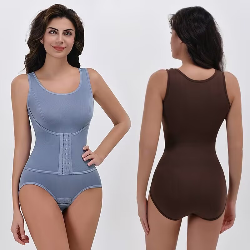 Cross-border plus size One-piece Shaping Clothes Buckle-breasted One-piece Shaping Tight-fit Reinforcing Plastic Abdominal Pants Triangular Shaping Clothes