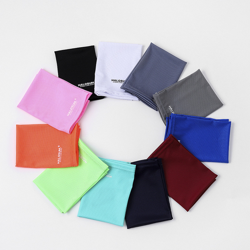 Outdoor Sports Special Ice Silk Mask Sunscreen Sweat Absorbing Riding Scarf New Square Hole Solid Color Varied Fishing Face Towel