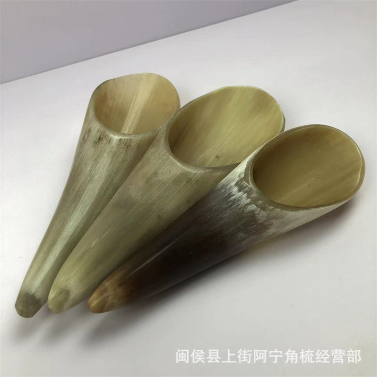 Factory wholesale horn comb horn horn horn scraping tube big tea spoon horn scraping tube tendon point pen