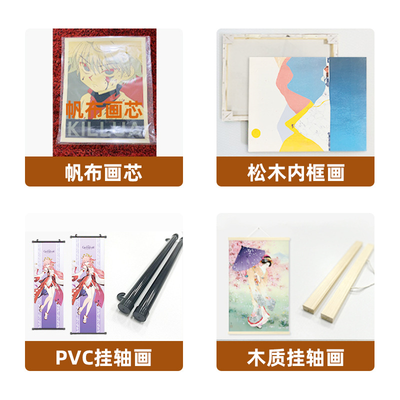 Cross-border custom poster hanging painting HD inkjet canvas core living room decorative painting wholesale frameless painting