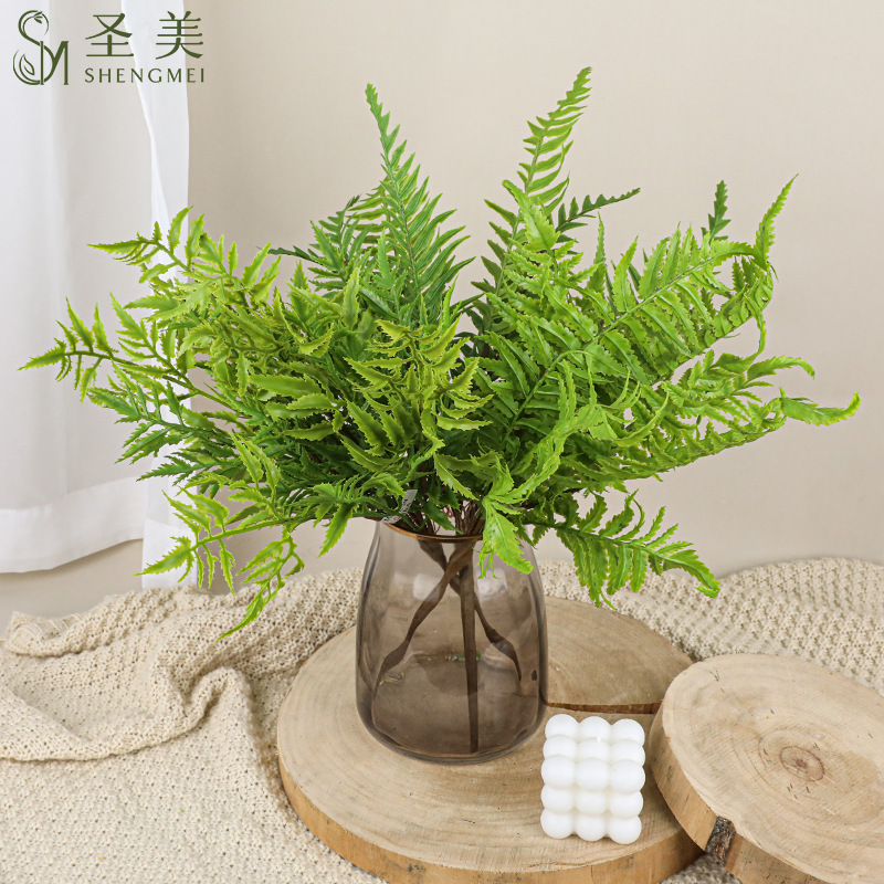 Simulated Fern Soft Rubber Persian Grass Sea Gold Sand Clematis Fern Tiandmen Winter Row Grass Fern High-End Simulated Plant Fake Flower
