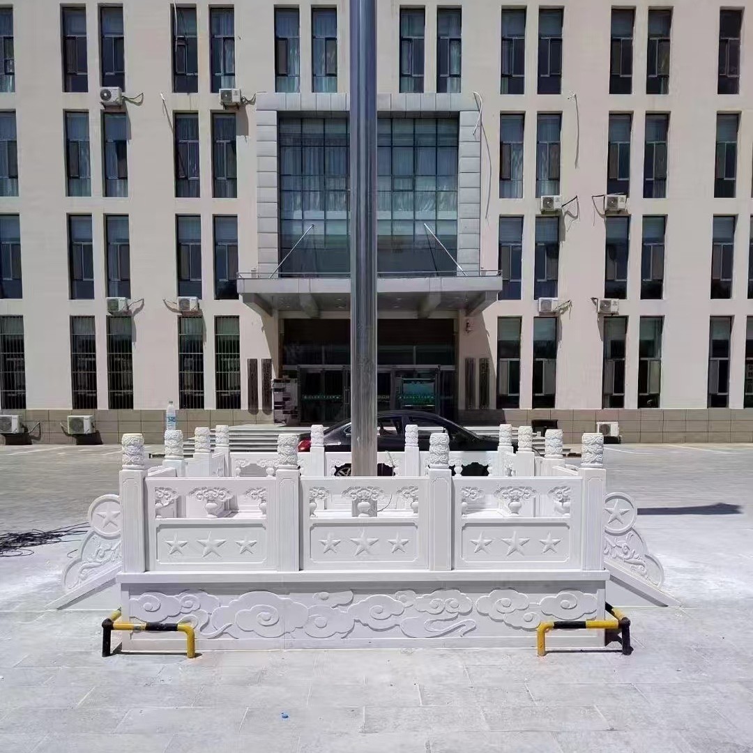 River White Marble Stone Railing Guardrail Manufacturer Customized Sesame White Stone Carving Railing Granite Stone Railing Customization