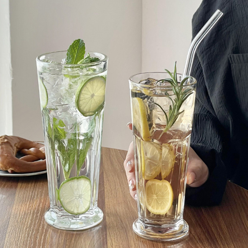 风网红餐厅八角杯玻璃水果茶杯鸡尾酒杯冷饮料杯气泡水果汁杯高颜