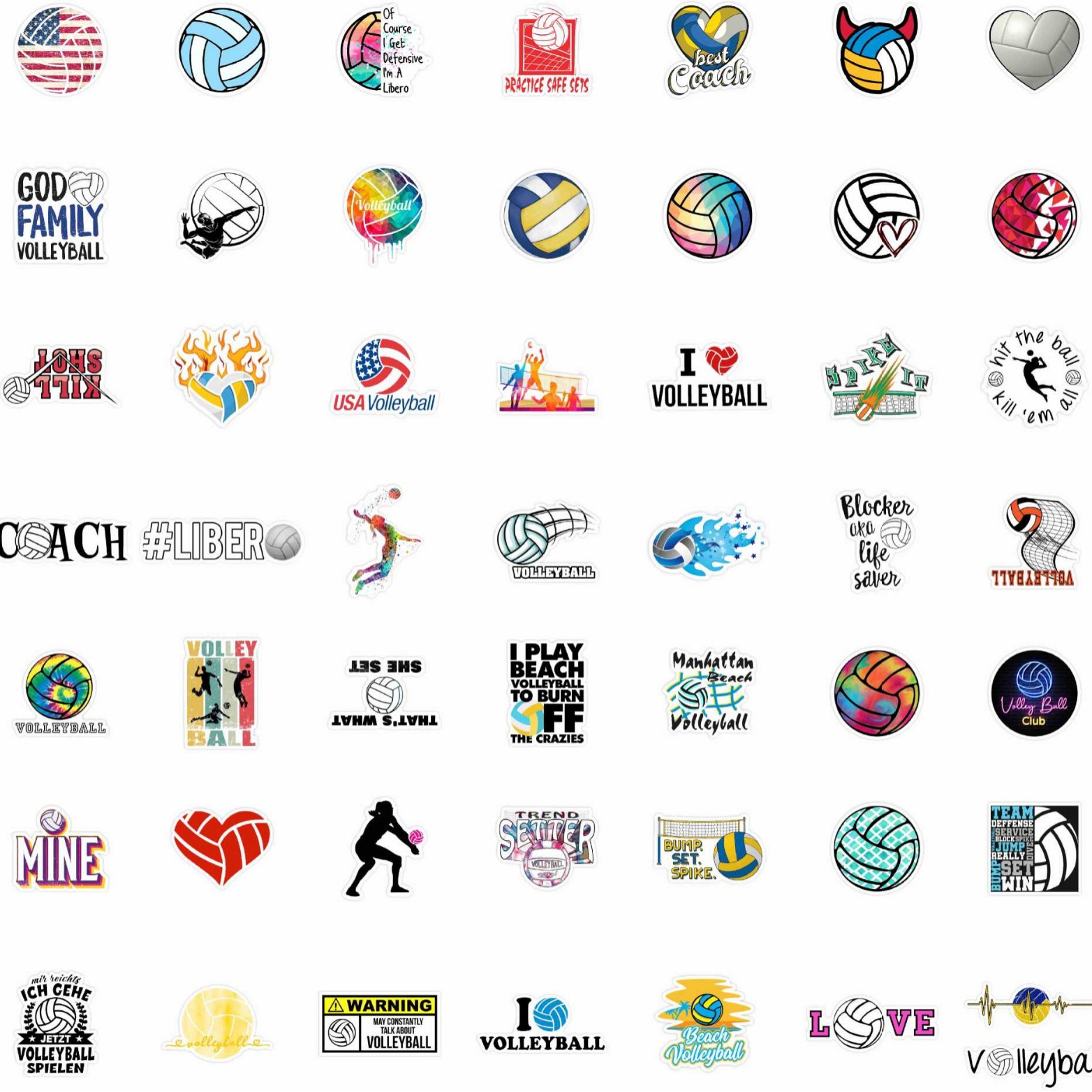 100 cartoon volleyball player badge logo stickers mobile phone shell stationery soda cup helmet sticker