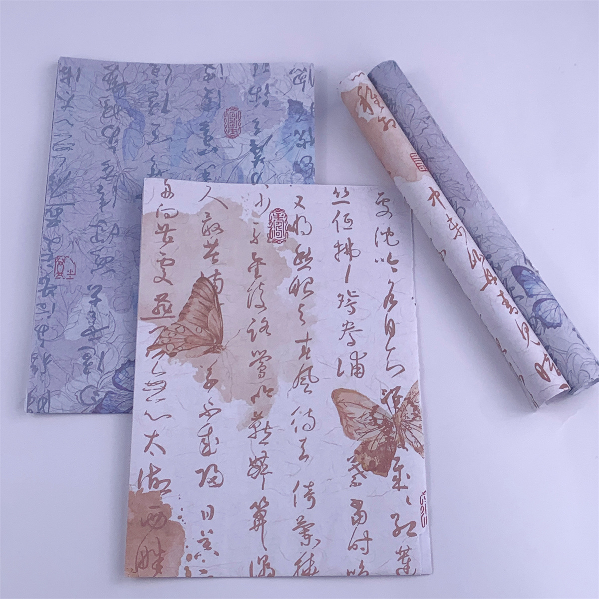 Chinese style calligraphy butterfly wrapping paper book cover paper card packaging paper gift storage ancient style national fashion wrapping paper
