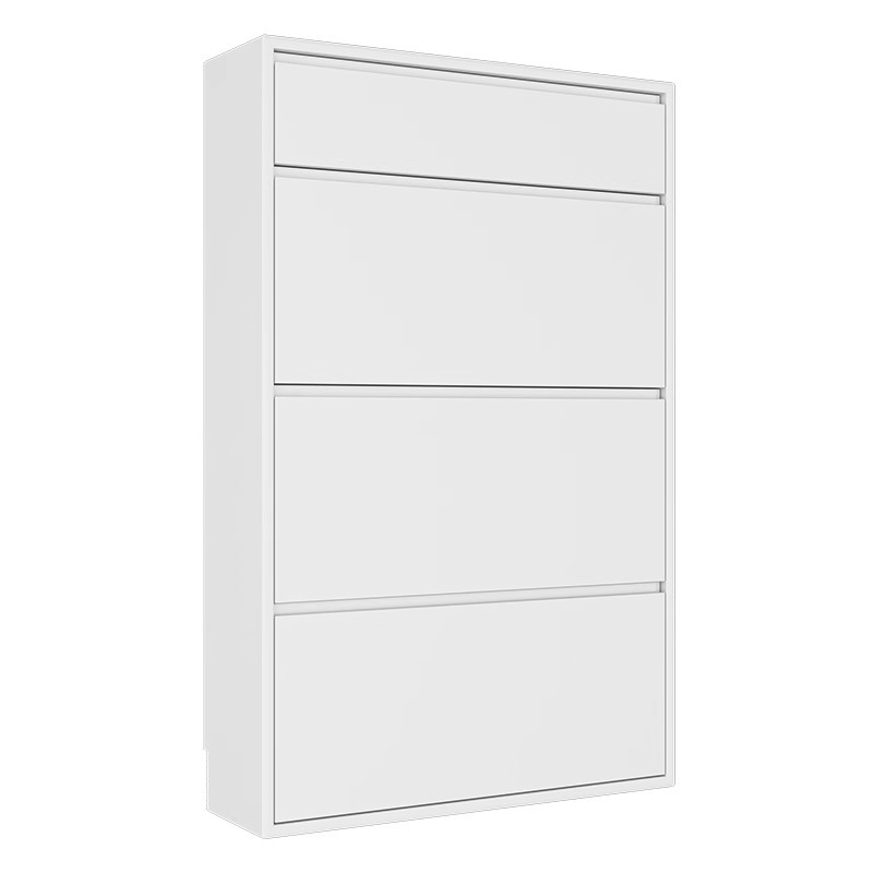 Ultra-Thin Steel Tipping Bucket Metal Shoe Cabinet Wall-Mounted Suspended Small Apartment Small Household Simple Narrow-Sided Doorway Cabinet