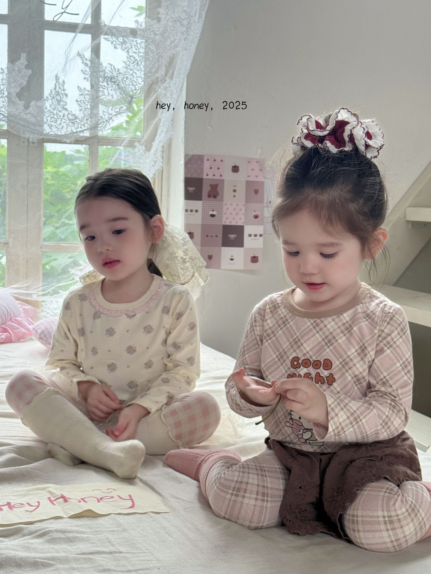 Large and Small Roll Hey Honey Boys and Girls 200g Lycra Autumn Clothes and Long Trousers Boneless Intimates Set Pure Cotton Pajamas