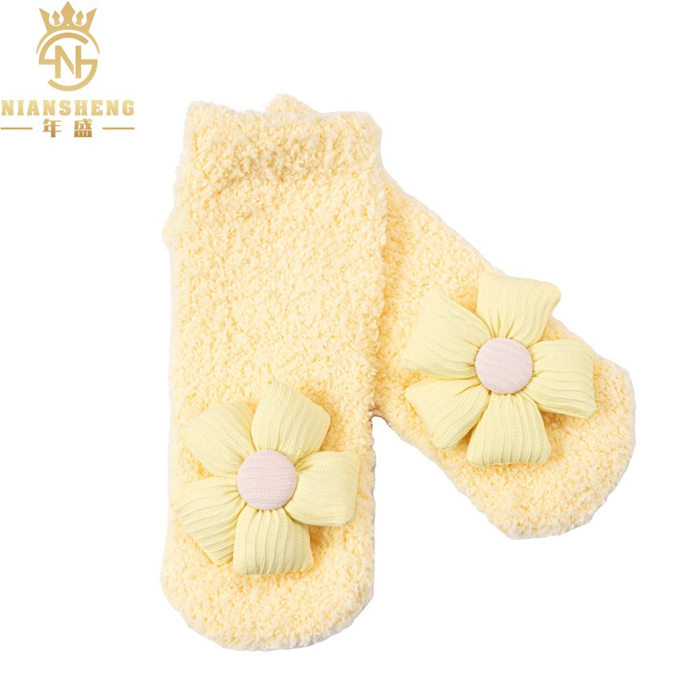 European and American New Children's Cute Flower Foot Socks Baby Sun Flower Breathable Socks Baby Non-Slip Toddler Socks