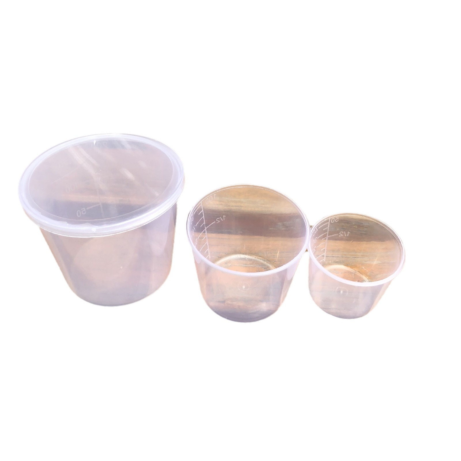 Fishing measuring cup three-piece hard plastic bait measuring cup fishing supplies wholesale fish food bait scale measuring cup