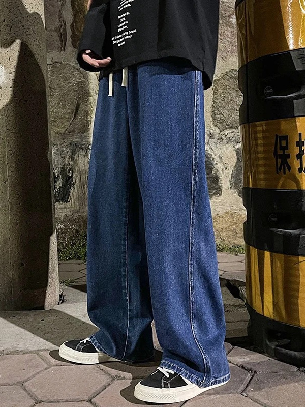 Design Sense Jeans Men's 2024 New Straight Loose American High Street Pants Spring and Autumn Fashion Brand oversize
