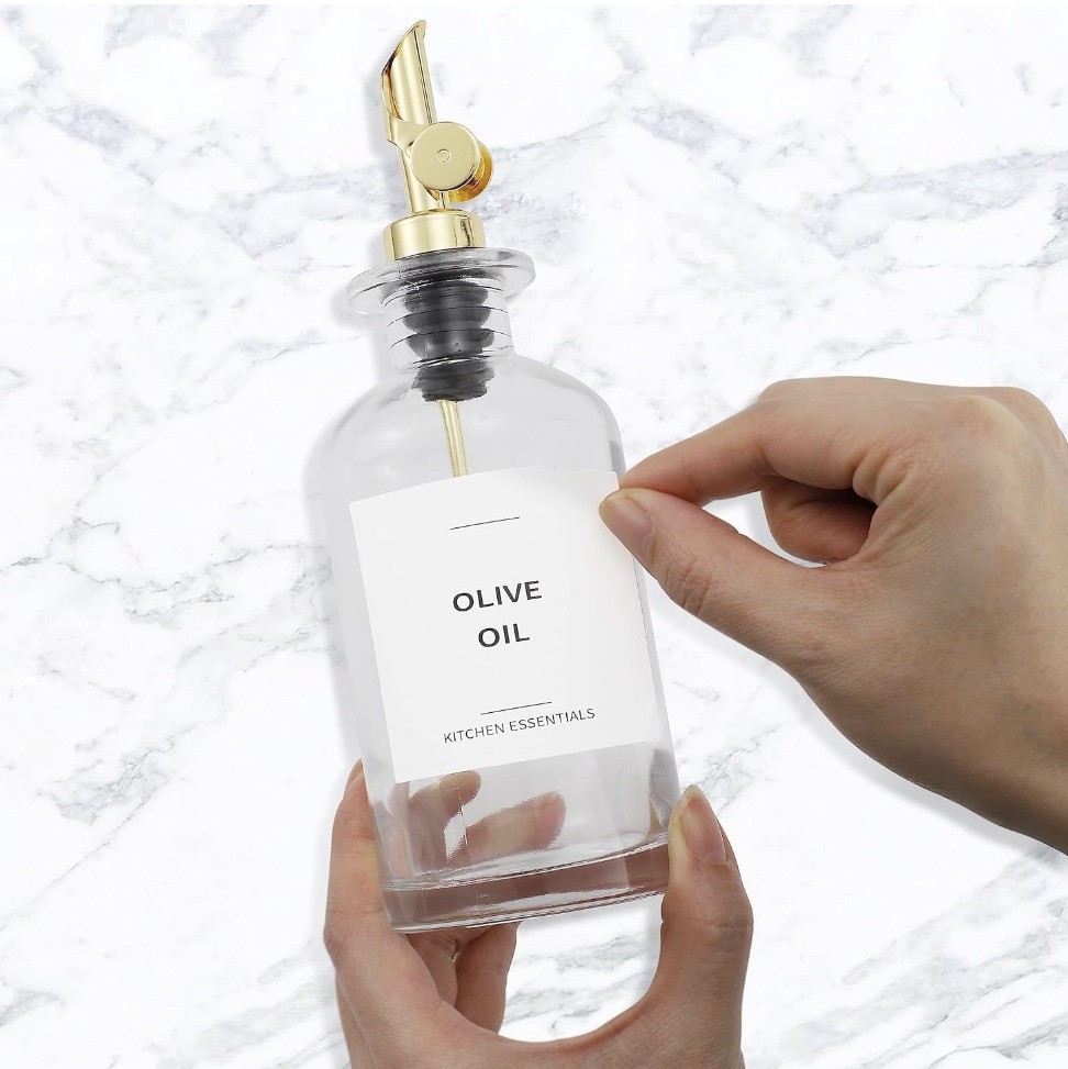 Amazon kitchen supplies 500ml crystal white glass automatic control opening and closing oil control pot soy sauce vinegar 350ml explosions