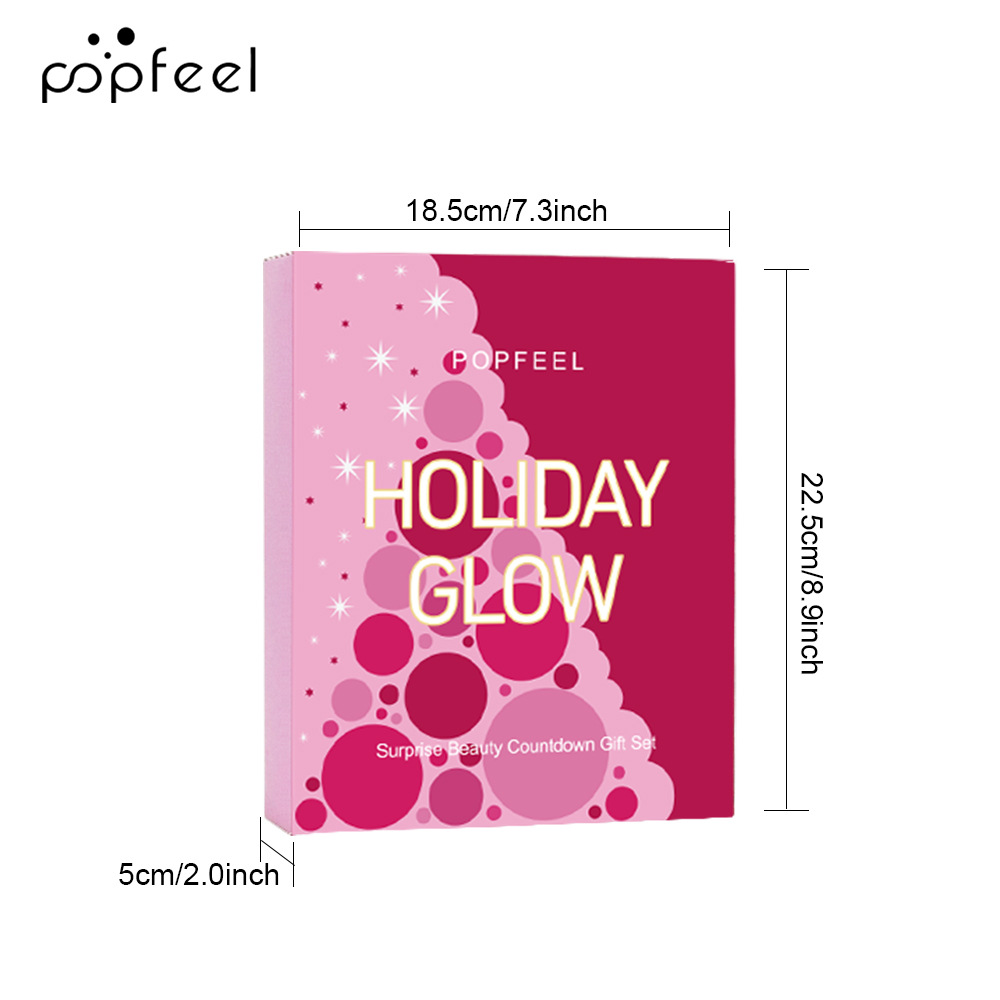 Popfeel Christmas Countdown Gift Box Cosmetic Set Valentine's Day Holiday Gift Box Wow003