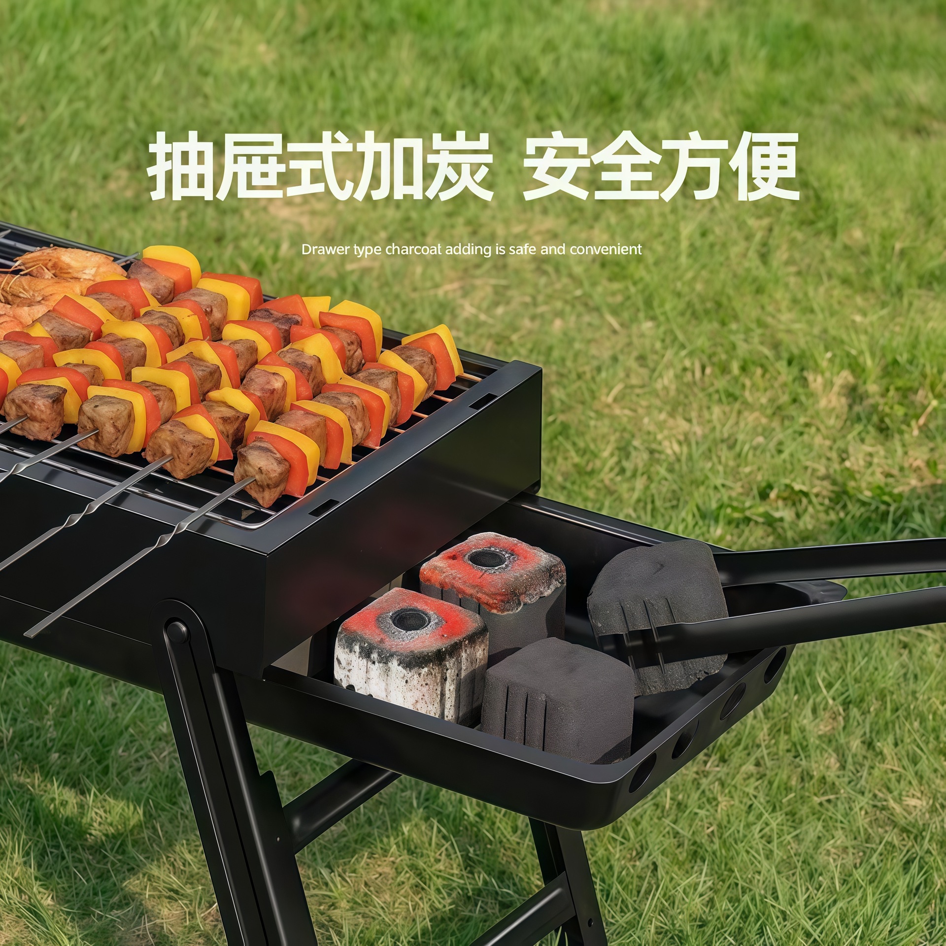 ✅Outdoor Smokeless Barbecue Oven Folding Grill Small Stove Household Courtyard Charcoal Grill Portable Oven Barbecue