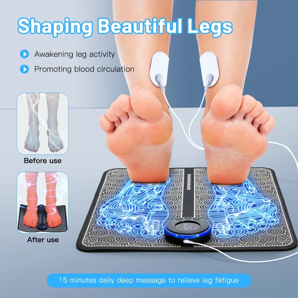Cross-border Intelligent EMS Foot Massage Mat Pulse Physiotherapy Foot Mat Micro-current Foot Massager Acupoint Foot Therapy Machine